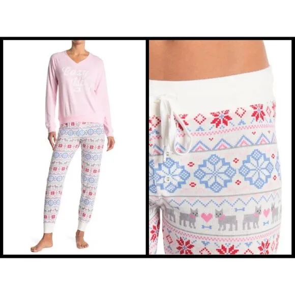 💕PJ SALVAGE💕 Doggy Snowflake Jogger Lounge Pants - Image 2