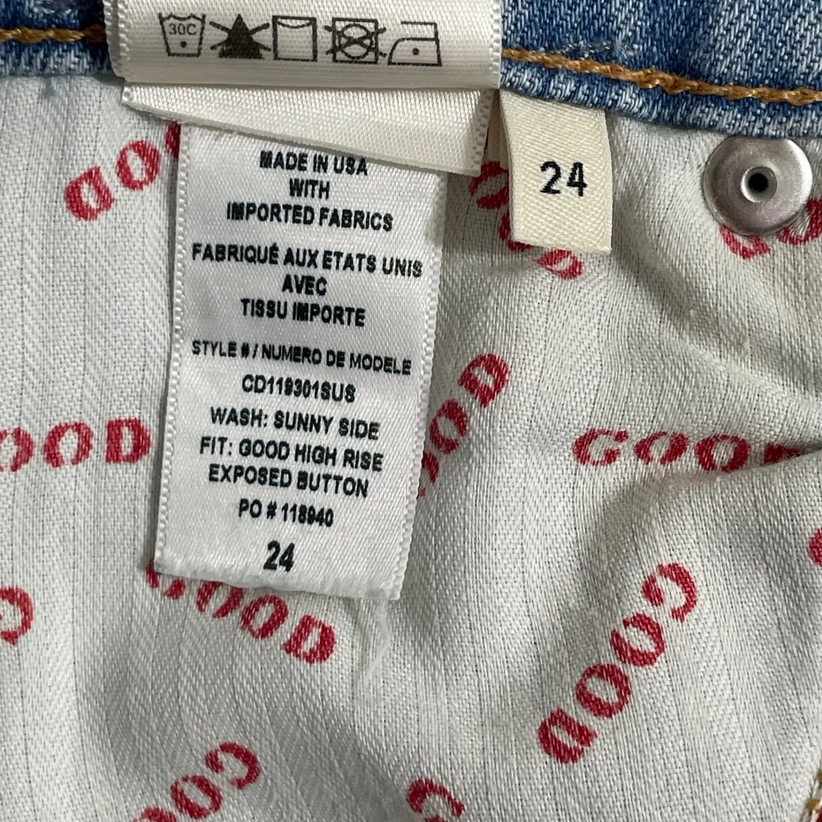 AO.LA by Alice Olivia Women's Jeans Size 24 Rainbow Button Mid Rise Skinny Fit‎ - Image 7