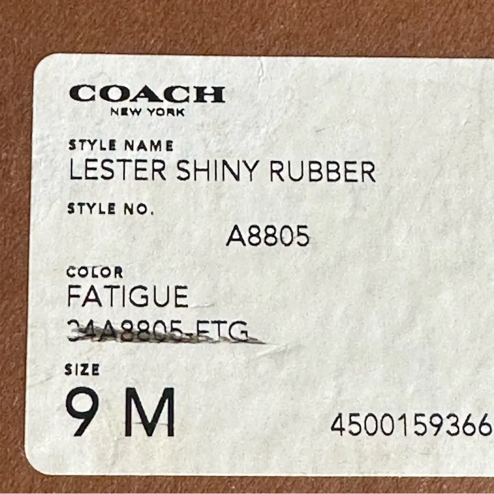 Coach Women’s Size 9 Fatigue Army Green Lester Shiny Rubber Rain Water Boots - Image 9