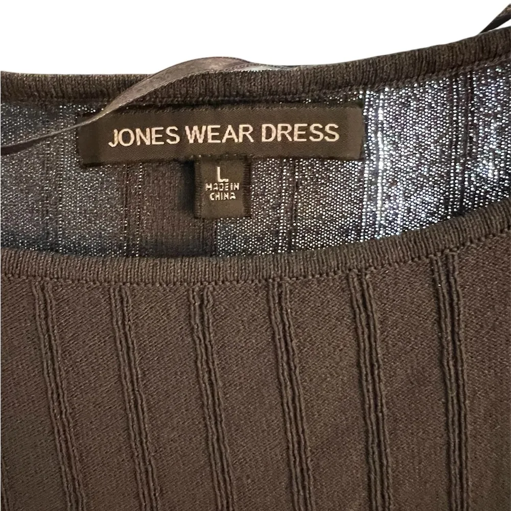 Jones Wear Dress - Dark Grey Midi Dress - Size Large - Image 2