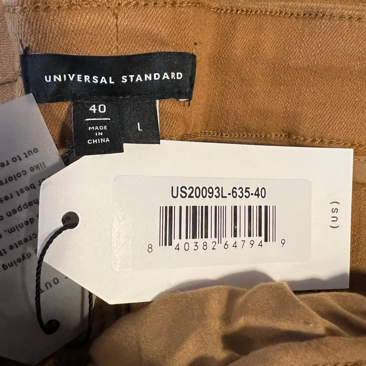 Universal Standard Tan Stretchy High Rise Jeans Cotton Stretch Size 40L New - Image 4