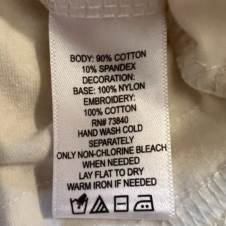 KATHLEEN KIRKWOOD Womens Sleeveless Top Size M White Lace Embroidered Hem Size M - Image 6