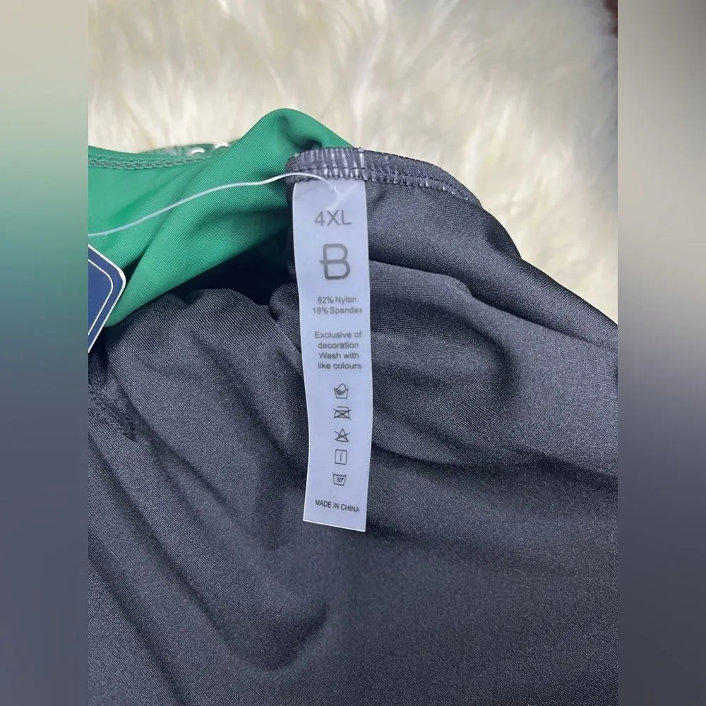 Blooming Jelly green/black Swim Dress Tummy Control Bathing Suits Sz 2X - Image 6