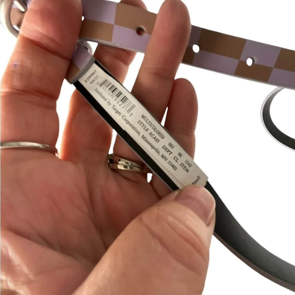 Checkered lavender‎ brown belt - Image 4