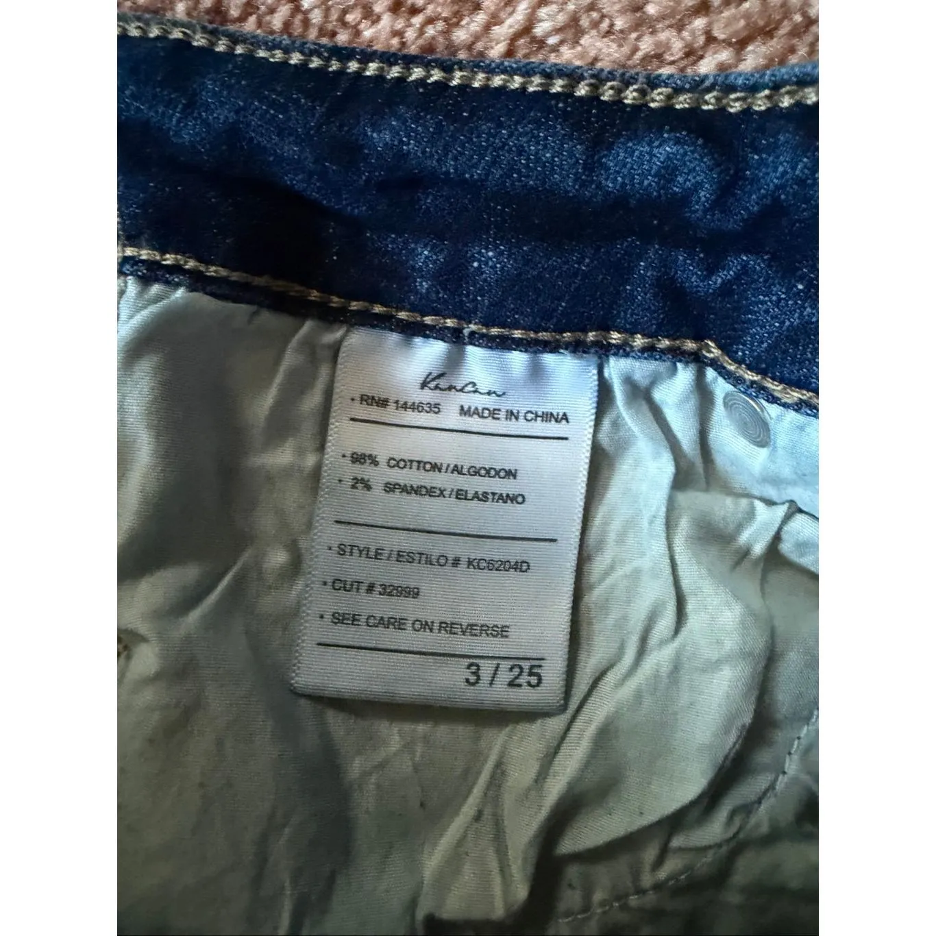 KanCan Women Skinny Jeans Size 3/25 Dark Wash Distressed Raw Hem - Image 3