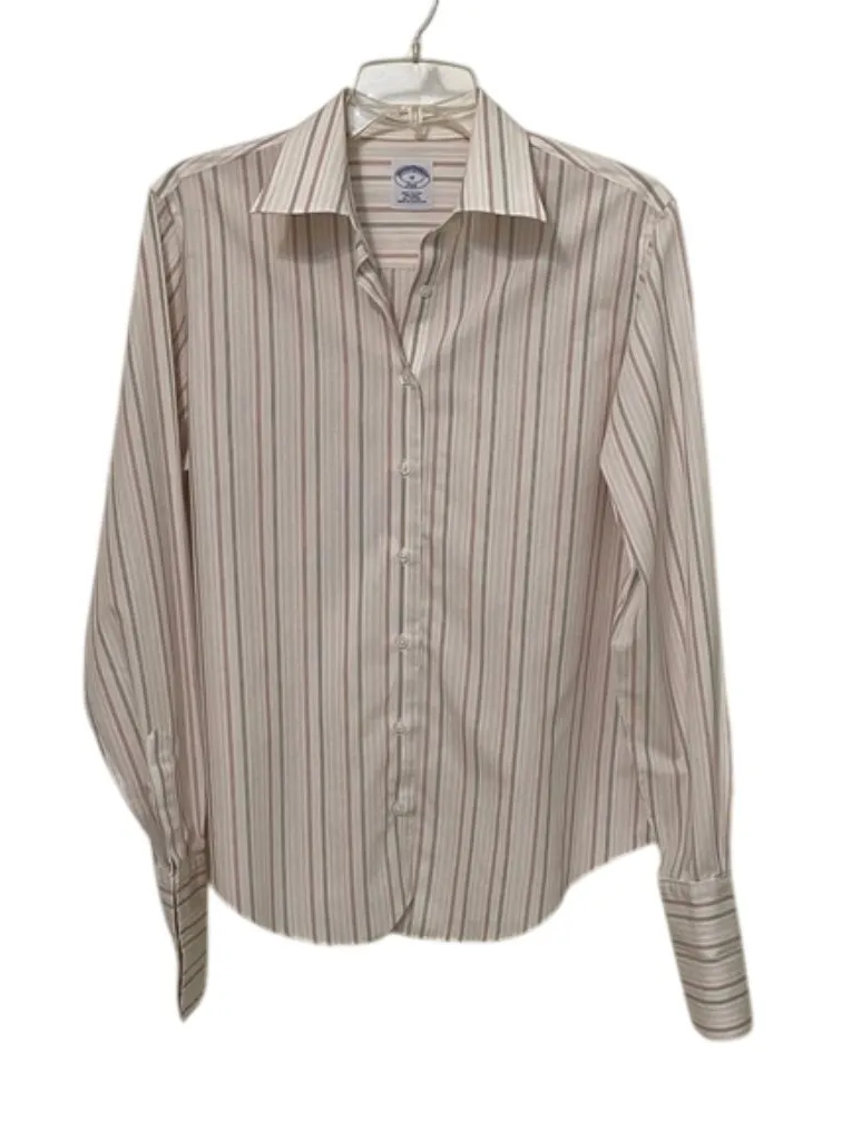 Brooks Brothers Semi-Fitted French Cuff Button Up Striped Shirt Top Womens 12 - Image 1