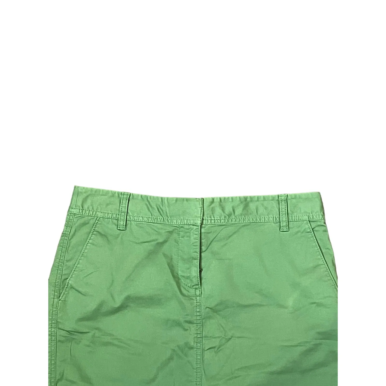Loft Ann Taylor Women's Mini Skirt Pencil Solid Stretch Snap Pocket Lime Green 2 - Image 2