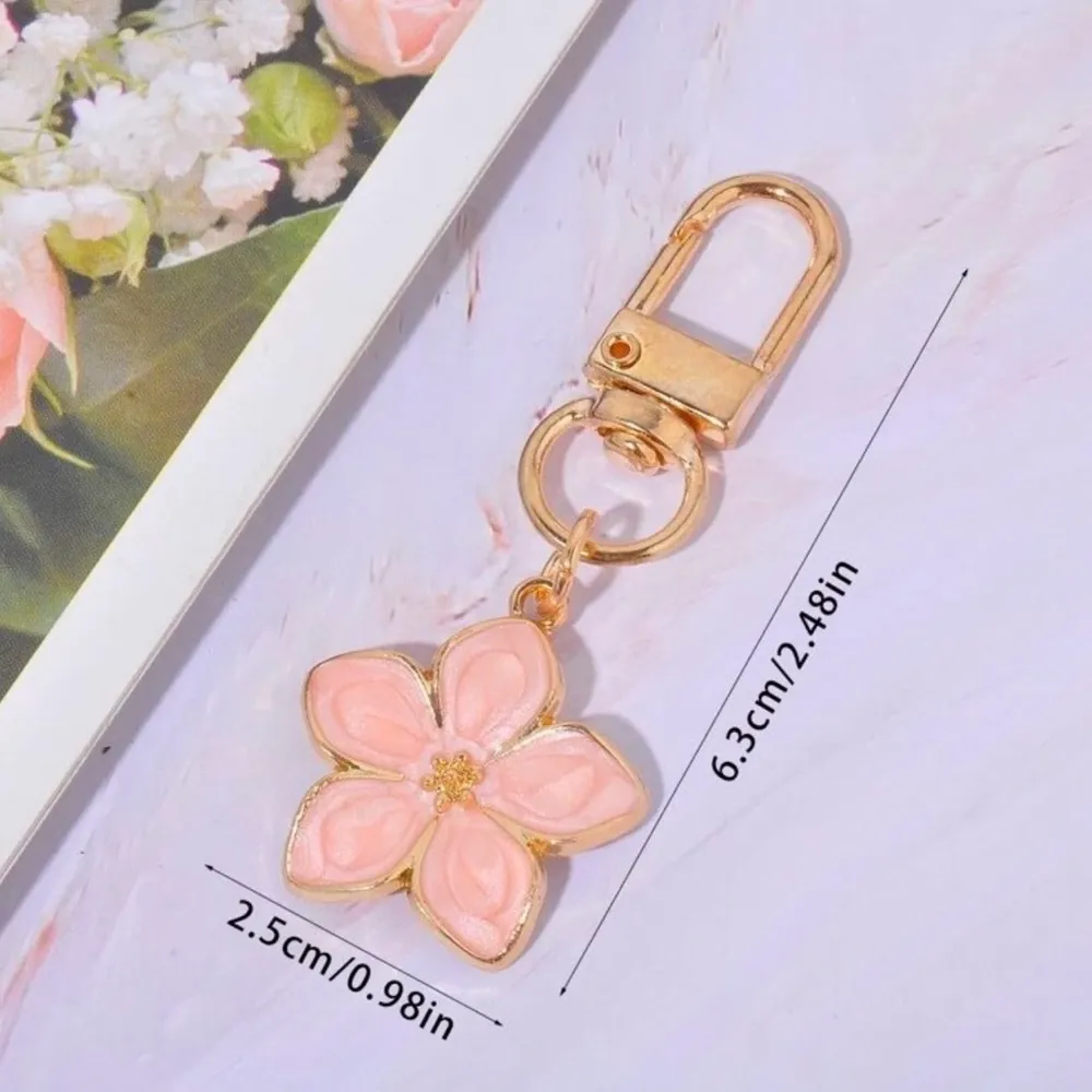 Gold and Pink Flower Keychain or Handbag Accessory - Image 4