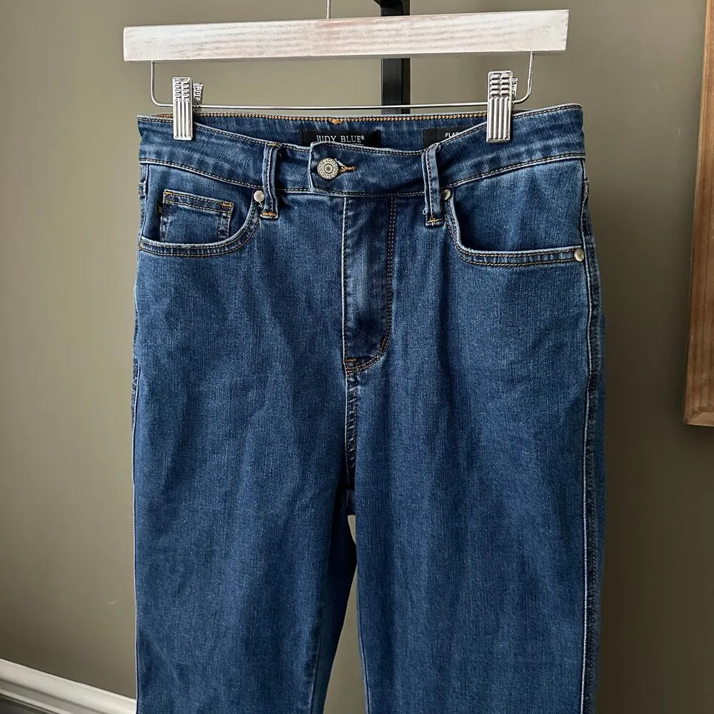 Judy Blue Flare Leg JB88611 Wide Leg Raw Hem Jeans 9/29 - Image 3