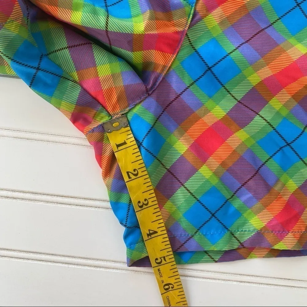Rainbow plaid Shorts Size 12 Red - Image 11