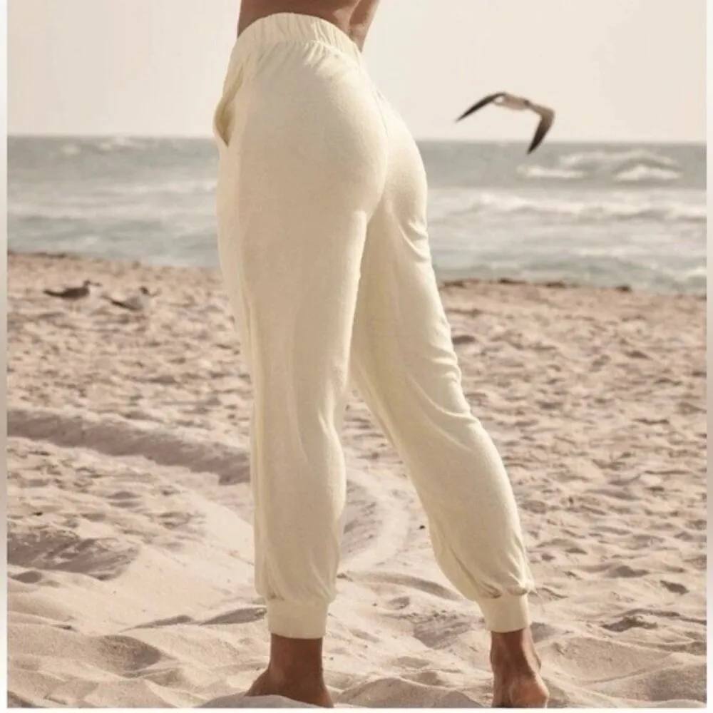 ANTHROPOLOGIE Sundays In Brooklyn Terry Cloth Joggers Yellow Size XL NEW - Image 9