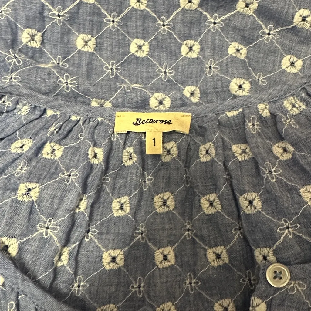 Bellerose Blue and White Embroidered Patterned Blouse Size undefined - Image 5