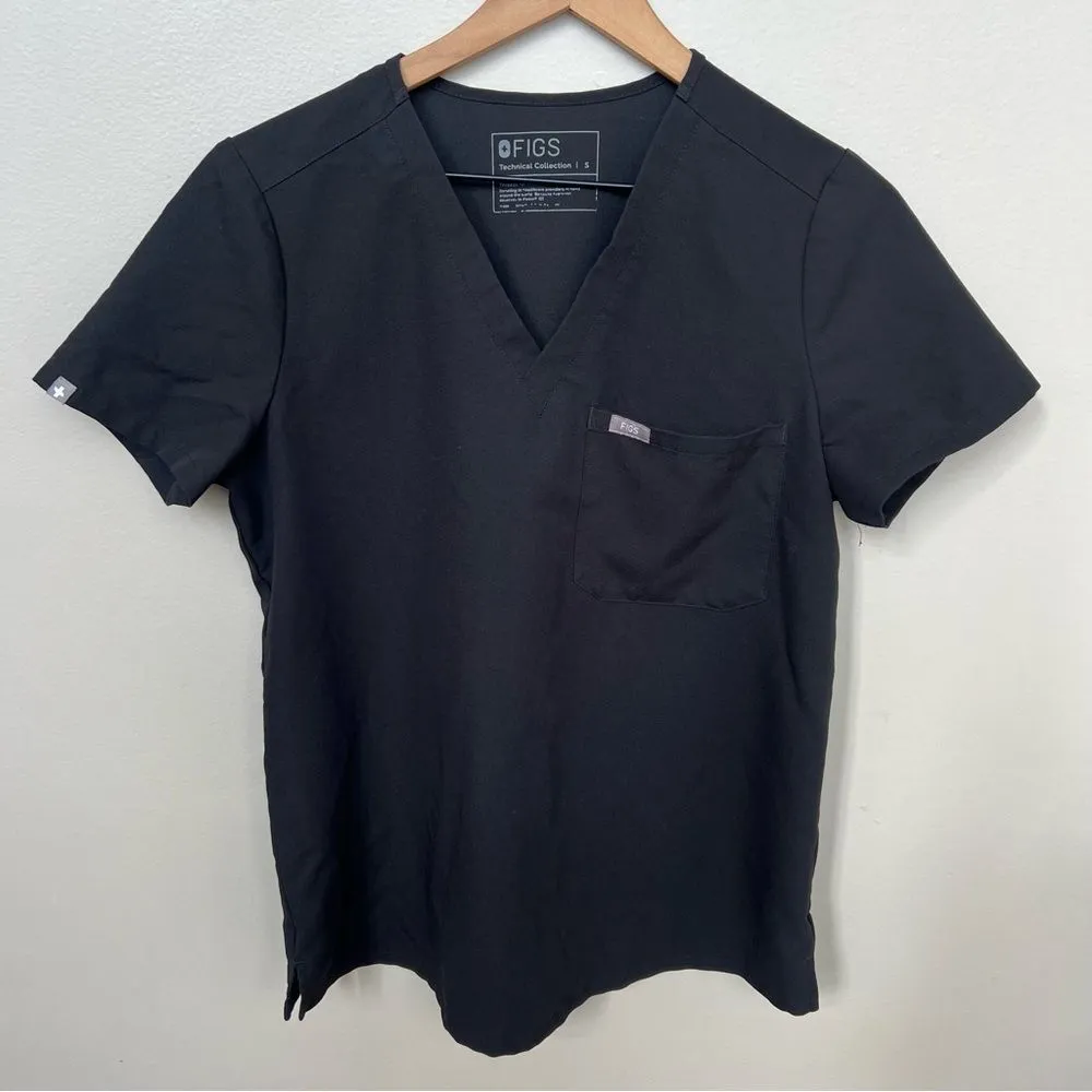 Figs Catarina One-Pocket Scrub Top Black Size Small FW1000 - Image 6