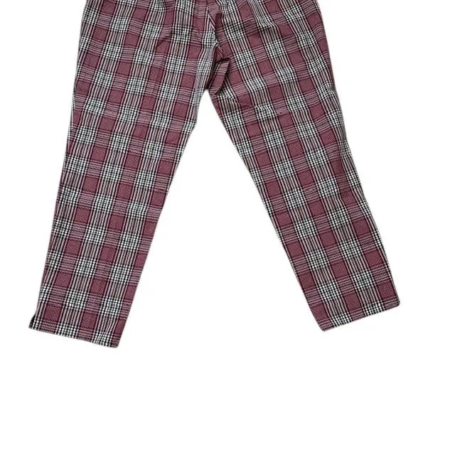 Vintage Esprit Plaid Pants Jr. Size 11/12 Maroon Green White Casual Career Capri - Image 9