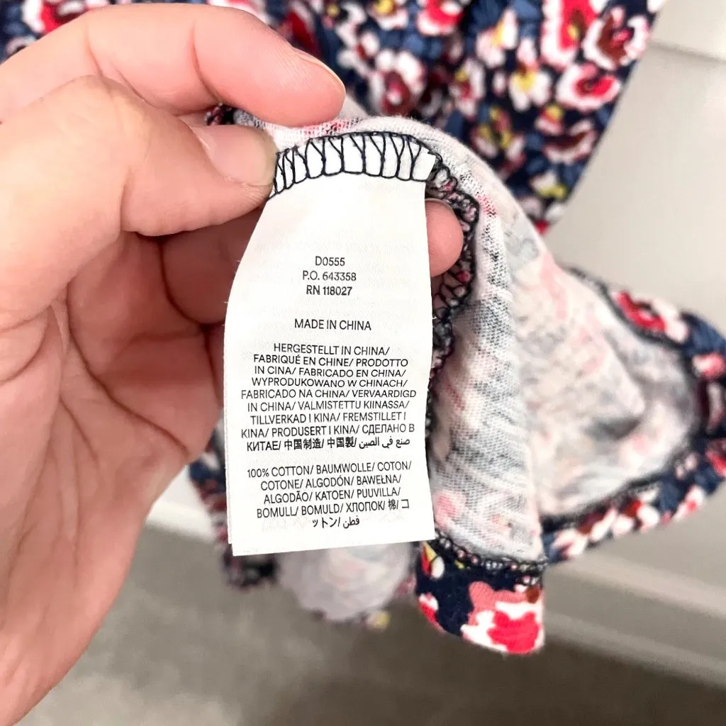 Boden V-Neck Jersey Mini Dress In French Navy Eden Bloom Size 10R - Image 5