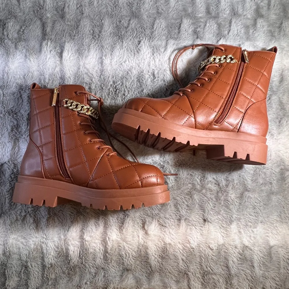 Women's Boot  Cape Robbin Lancey Brown Booties Platform  Ankle Shoes Size 8 - Image 10