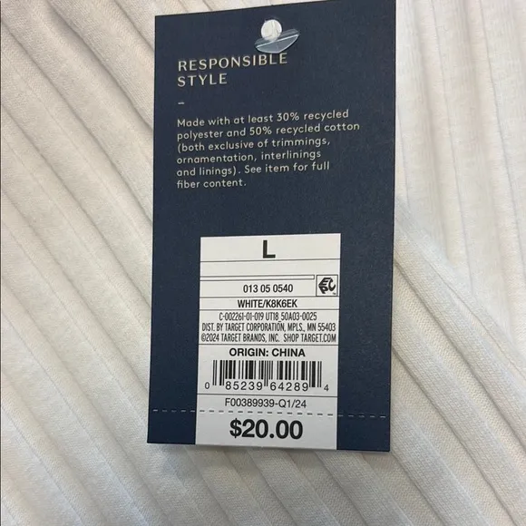 White Ribbed long skirt - Image 2