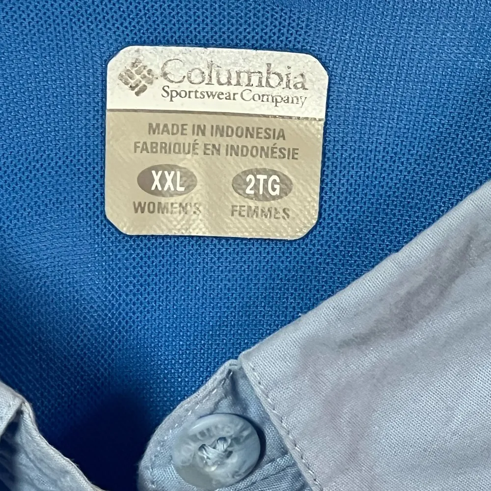 Columbia Women’s Light Blue Button-Up Shirt, XXL - Image 2