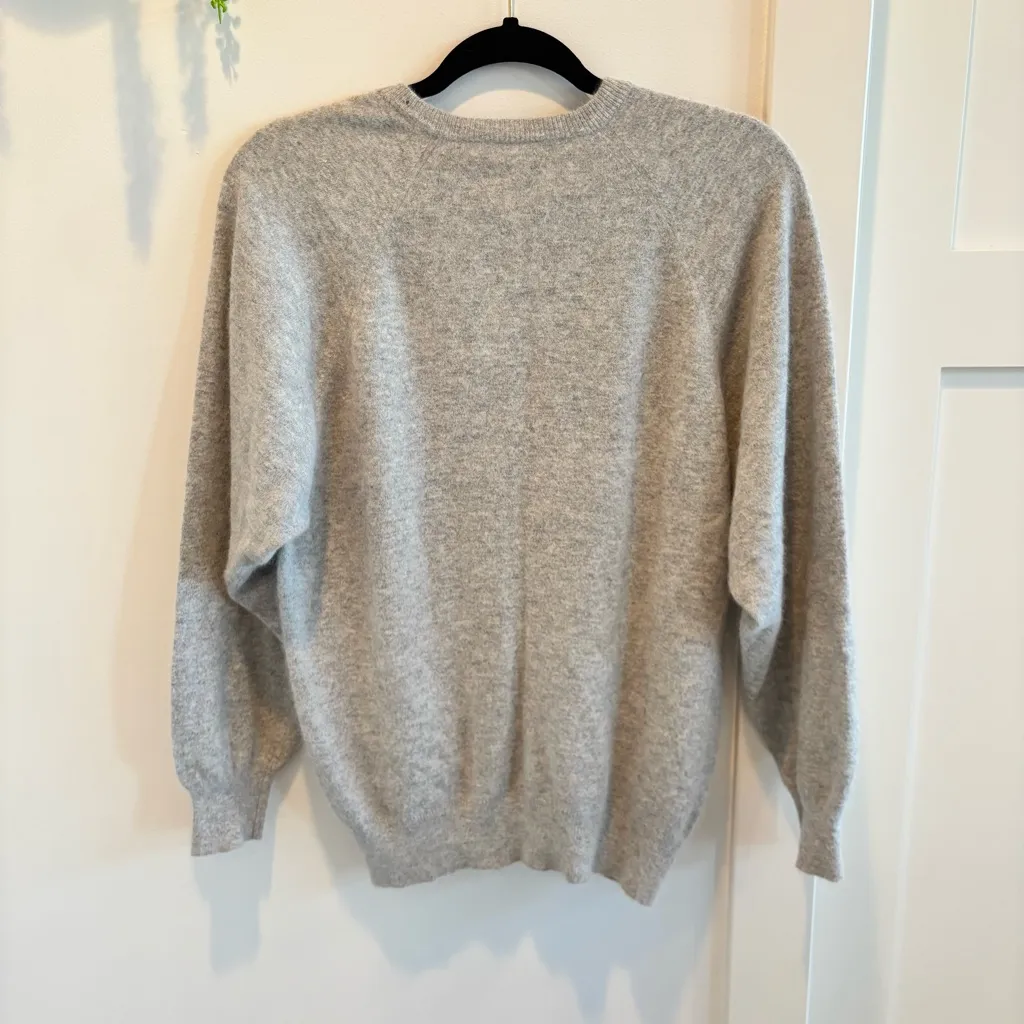 Boundary Water Vintage Made in Italy Angora Lambswool Blend Grey Cardigan M 28 Silver Size M - Image 10