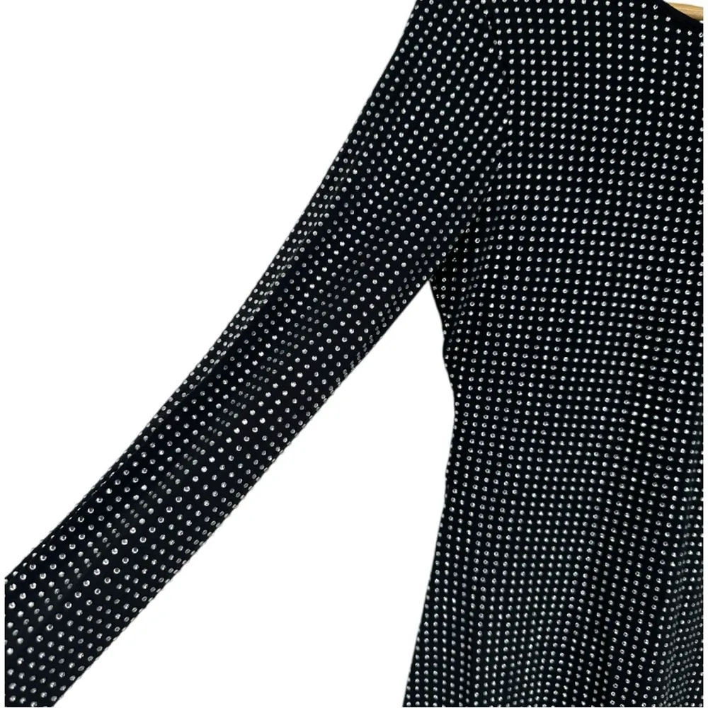 WeWoreWhat Black Embellished Open Back Long Sleeve Maxi Dress size 4 NWT Crystal - Image 6