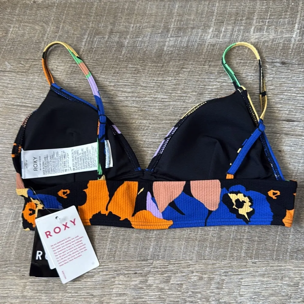 NWT Roxy Multicolor Floral Bikini Top Size Large & Cheeky Bottom Size XL - Image 3