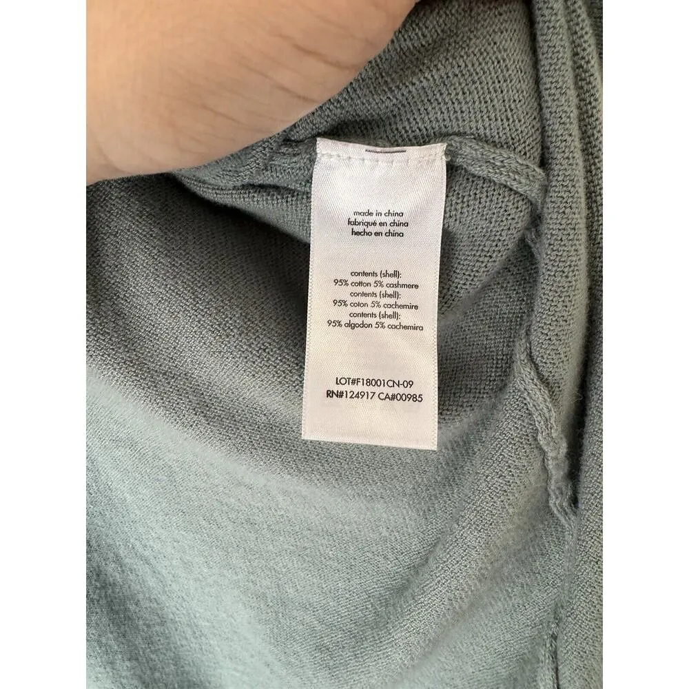 Onia Blue Gray Cashmere Blend Open Front Cardigan Women’s Size Large - Image 6