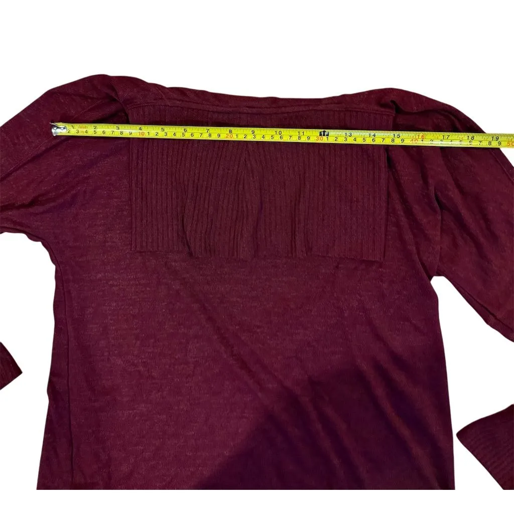 Chicos Women's Cowl Neck Pullover Sweater Red Long Sleeve Size 04 / 06 - Image 7