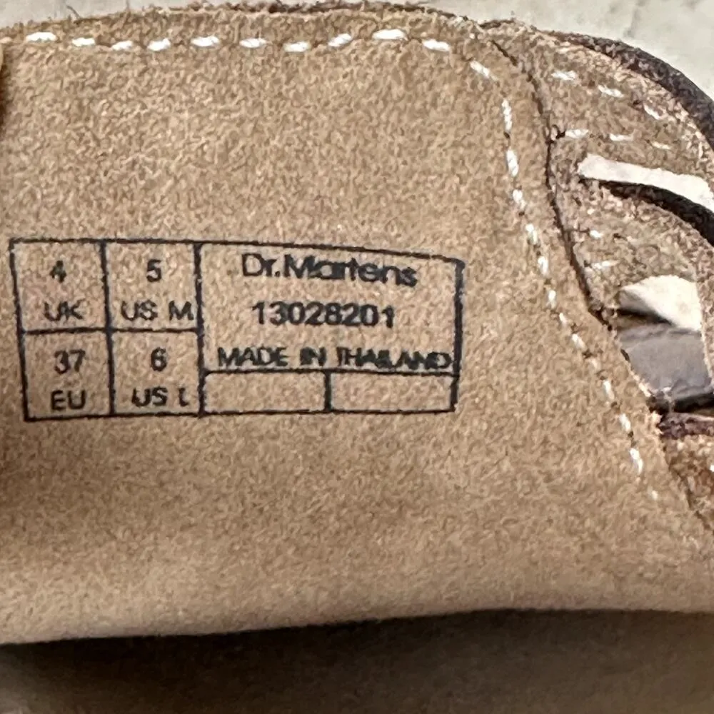 Dr. Martens Rina Sandals Leather Chunky Flat Slip On Cushioned Brown 6 NWOT - Image 6