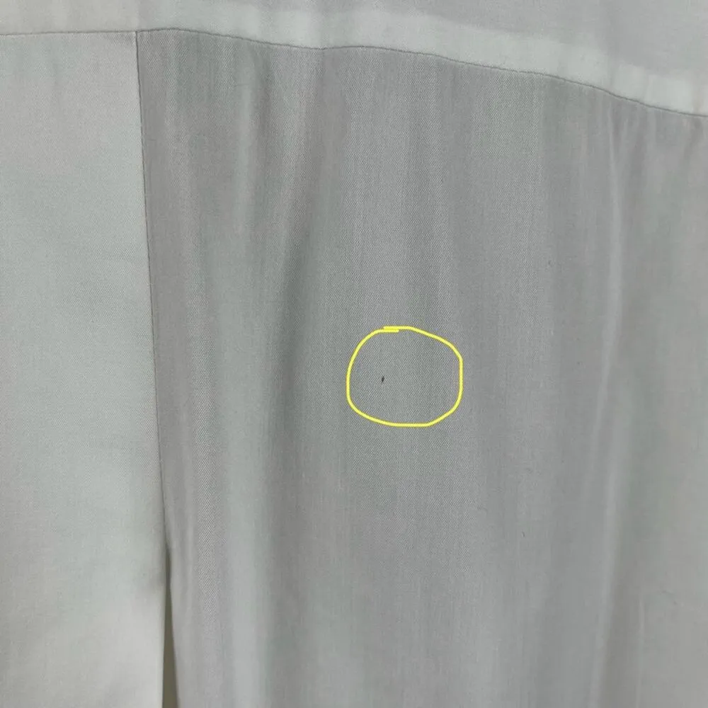 Lafayette 148 New York White Crepe Button Up Shirt - Image 7