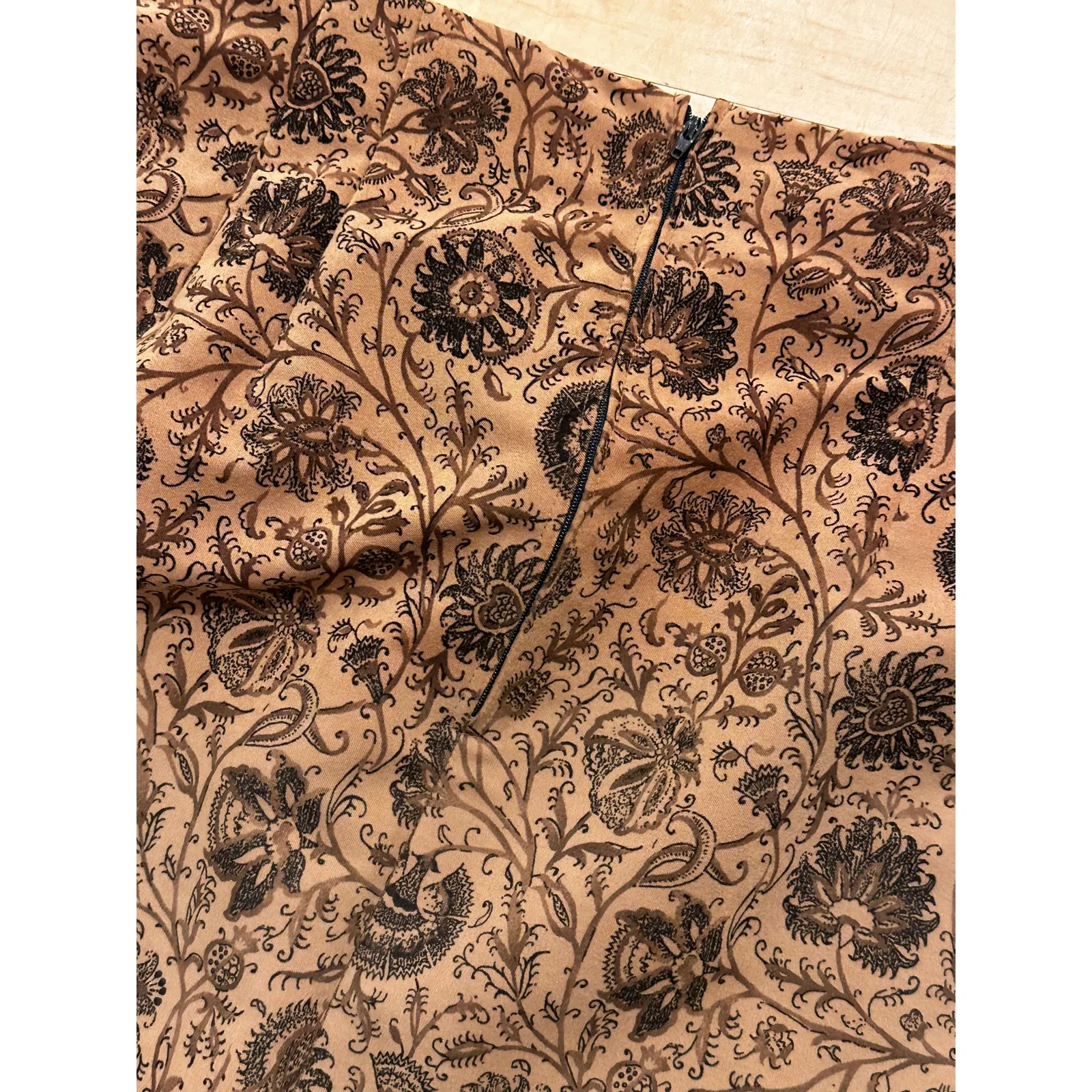 Vintage 80s Briggs Plus Size Brown Tan Maxi Skirt Size 14/16 - Image 3