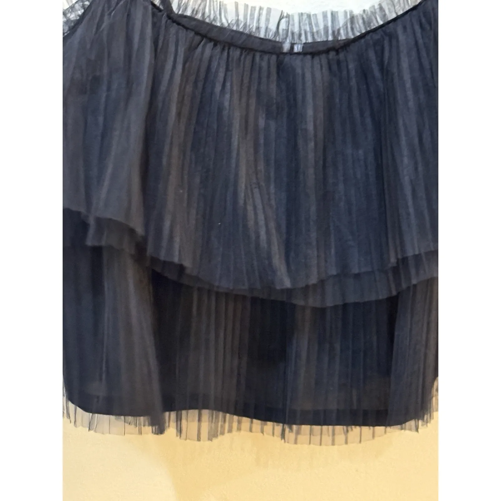 By‎ Anthropologie Pleated Tulle Tank Black Size XL - Image 5