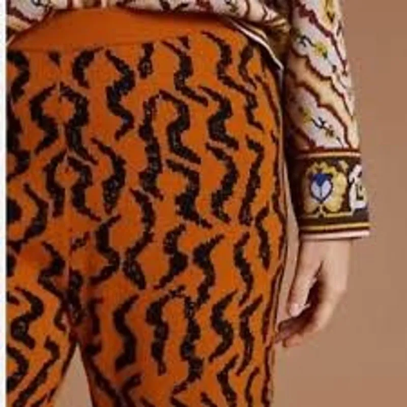 Emma Mulholland X  Anthropologie L Holiday Knit Flame Pants Wide Leg Sweater - Image 2