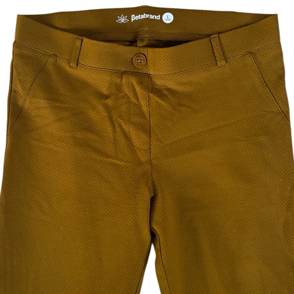 Like New Betabrand Pull-On Stretch Pants Brown Black Dot Size Large Tall - Image 3