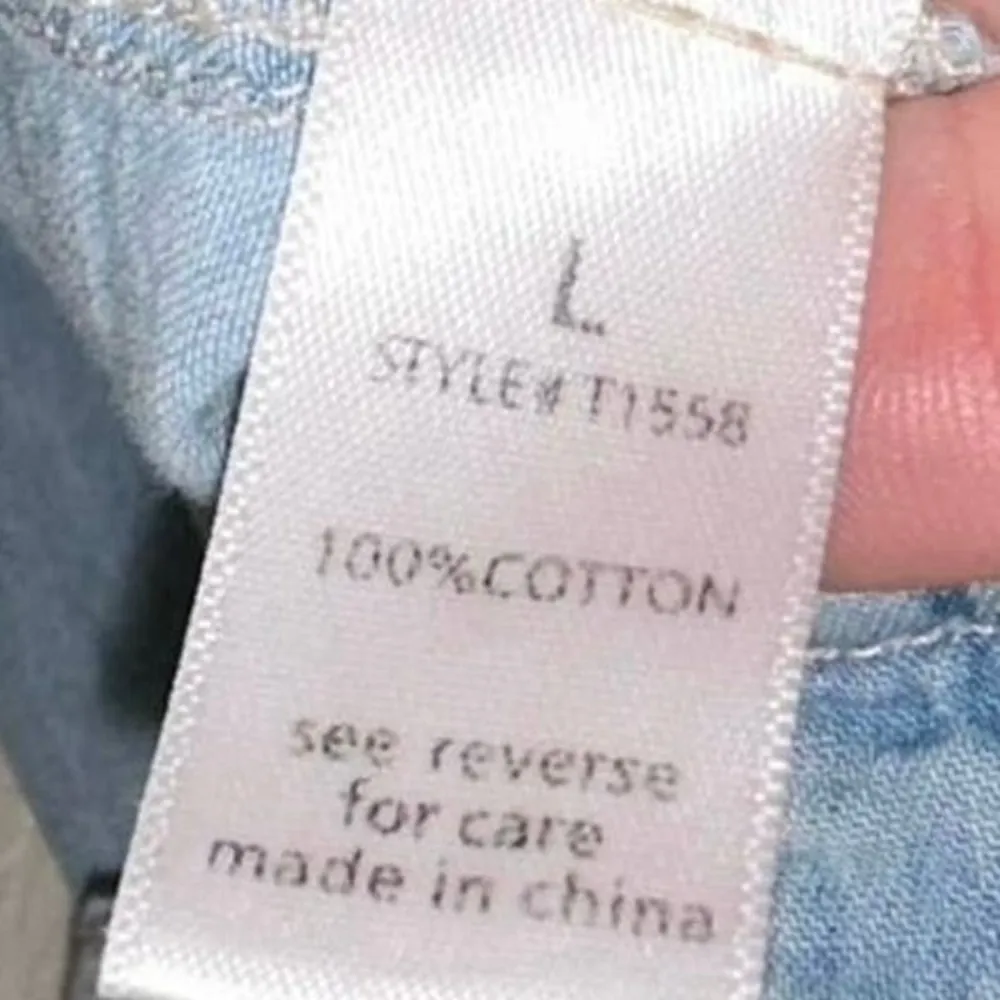 Acive USA Blue Faded Tabbed Sleeve Snap Button Down Top - Image 7