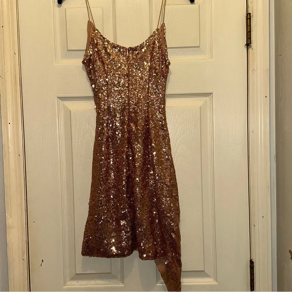 Hello Molly glass cage sequin‎ dress bronze size XS - Image 6