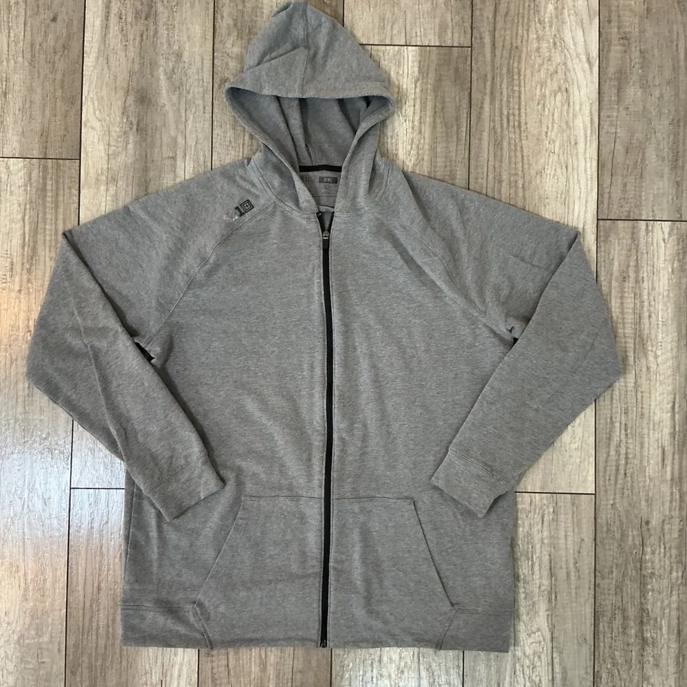 5.11 Tactical‎ Full Zip Hoodie Sweatshirt Activewear Gray 2XL - Image 2