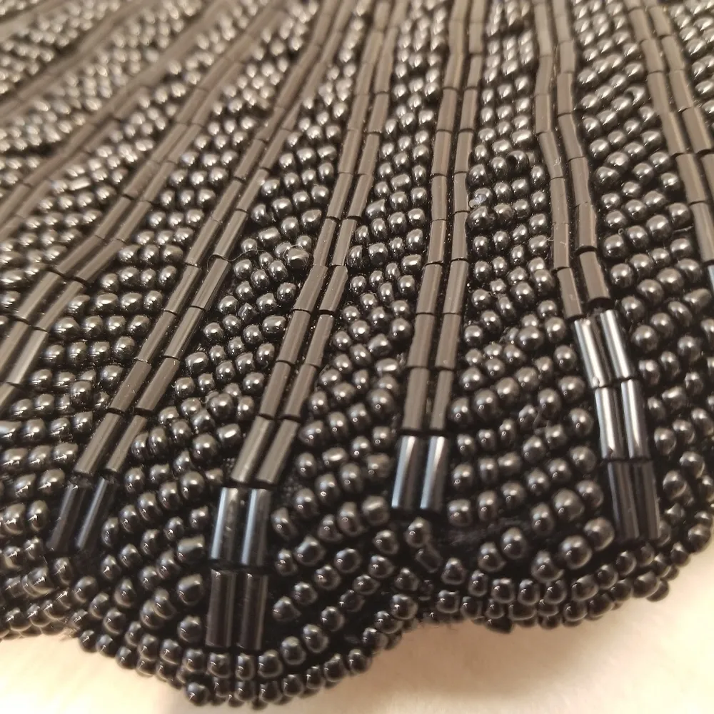 {7"x6"} VINTAGE Valerie Stevens Beaded Clasp Purse Black - Image 5