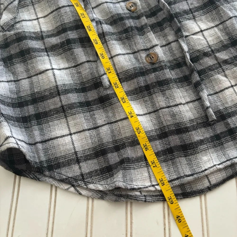 CiSono Plaid Collection Plaid Flannel Tie Waist Shirt Tunic Dress 4 Pocket Sz.M - Image 7