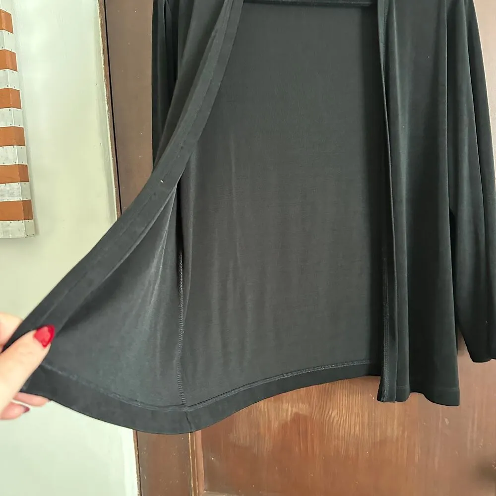 CHICO's TRAVELERS | Black Open Front Travel Cardigan Wrinkle free | Extra Large Size XL - Image 4