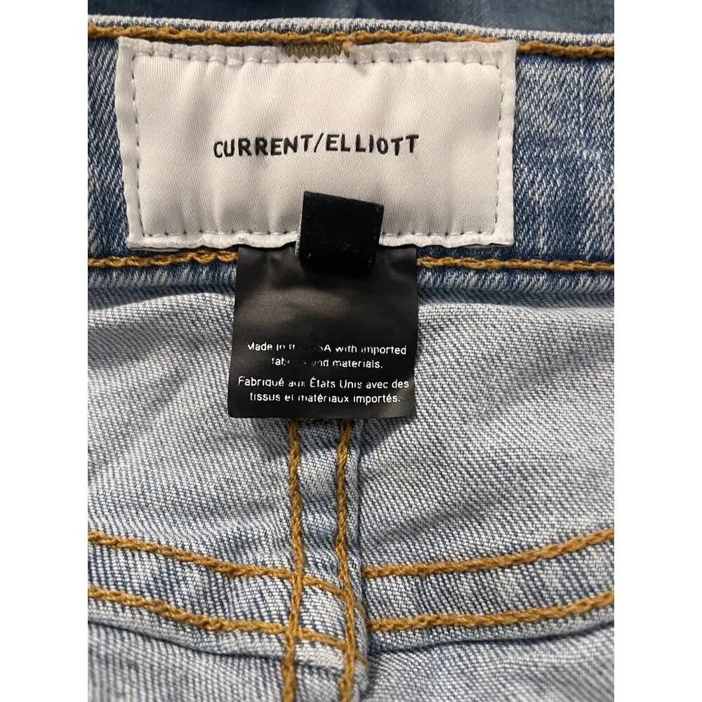 Current/Elliott Size 29 Jeans The High Waisted Stiletto Seville Foil Raw Hem - Image 6