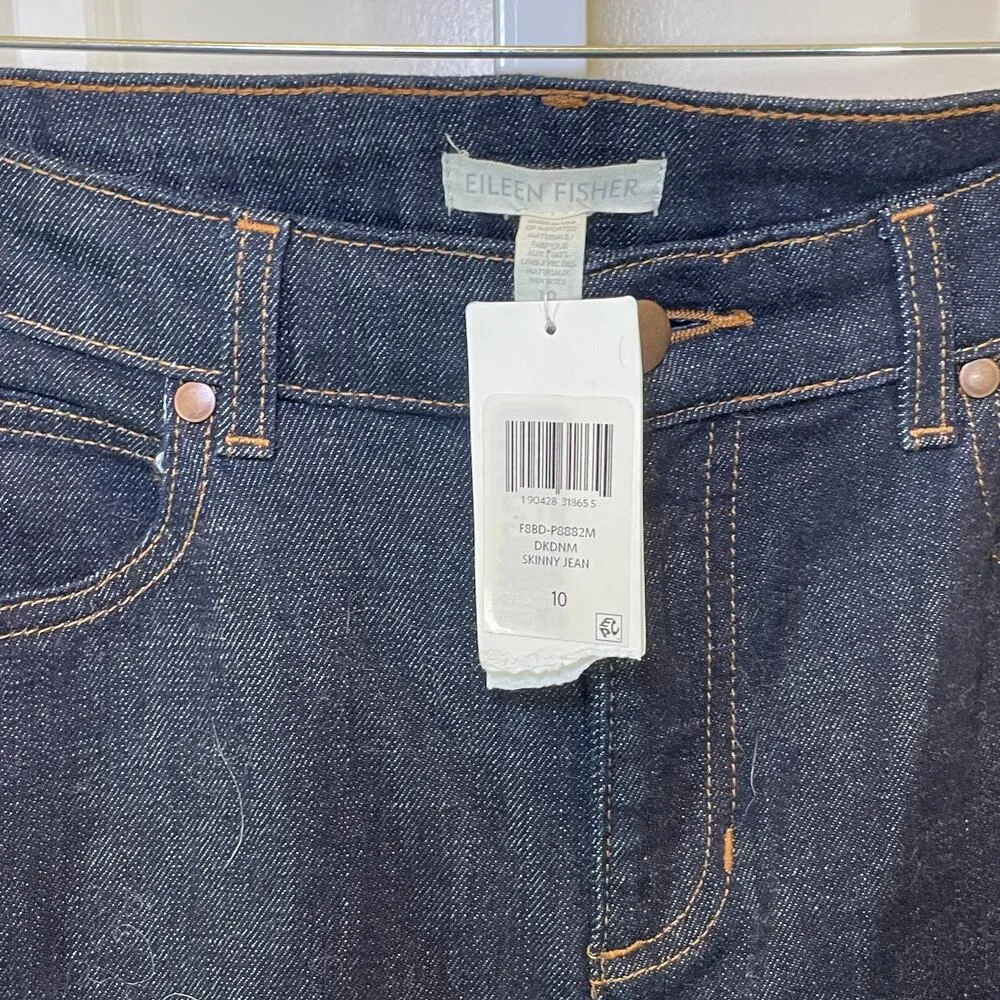 NWT Eileen Fisher Organic Cotton Jeans - Women Size 10  - Blue - Image 5