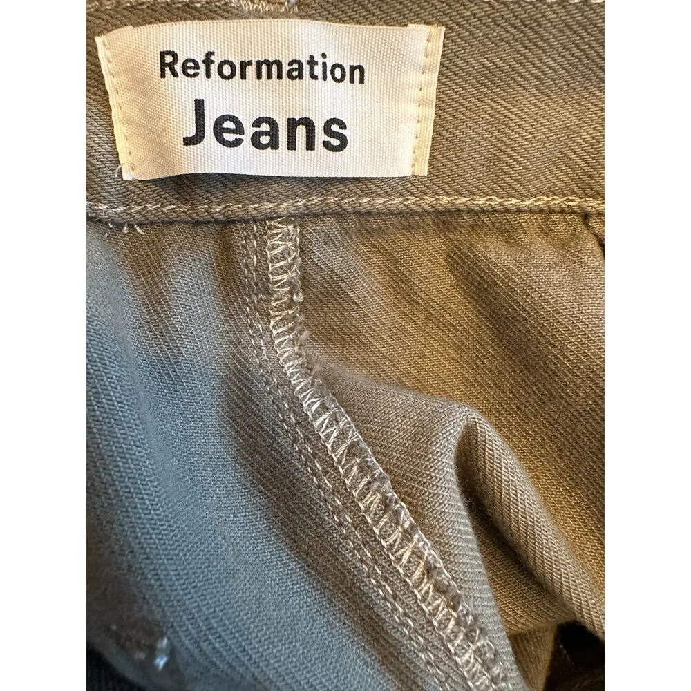 Reformation Bailey Green Cargo High Rise Utility Pant Size 23 - Image 8