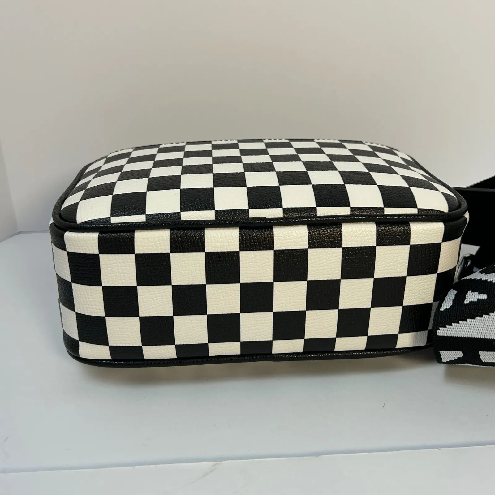 Karl Lagerfeld Paris Checkerboard Crossbody Bag Karl and Choupette Black - Image 9