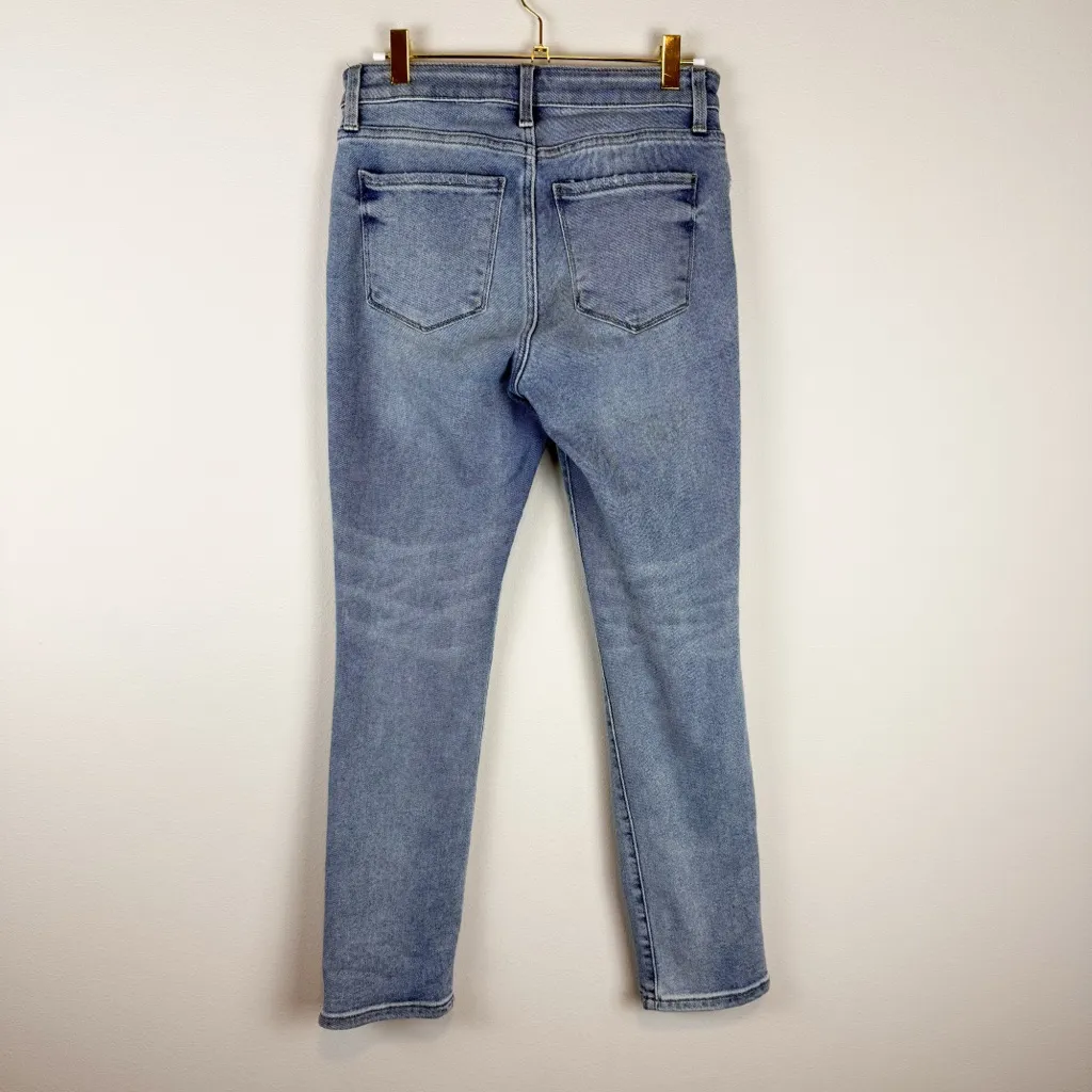 Evereve The Ever Straight High Rise Fit Lightwash Distressed Jeans Size 26 - Image 8