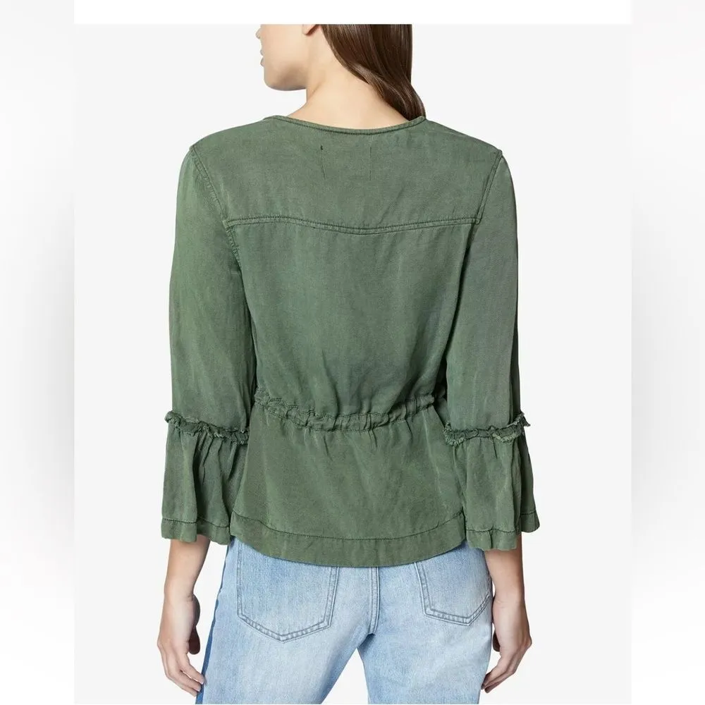 Sanctuary Military Frill Peplum Jacket in Army Green size XS - Image 14