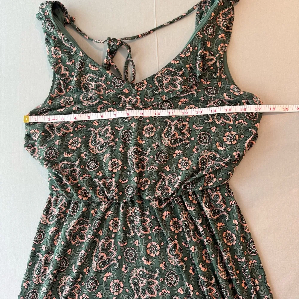 Ann Taylor LOFT Paisley Print Ruffle V-Neck Tie Back Dress - Image 6