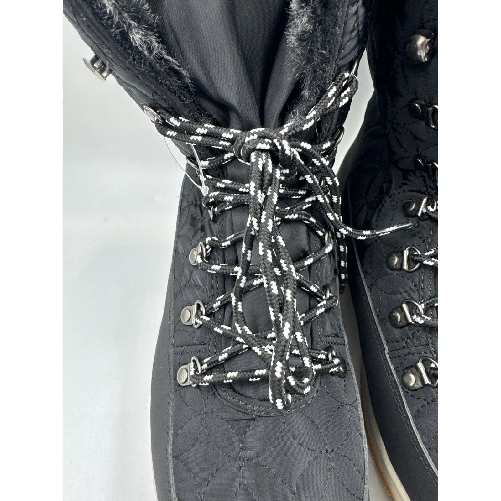 Chooka Women's Belltown Black Mid Faux Fur Insulated Winter Snow Boots 11 - Image 4