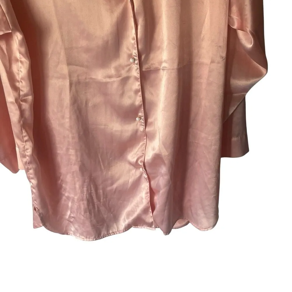Victoria's Secret Vintage 90s Large Baby Pink Coquette Feminine Satin Night Gown - Image 3