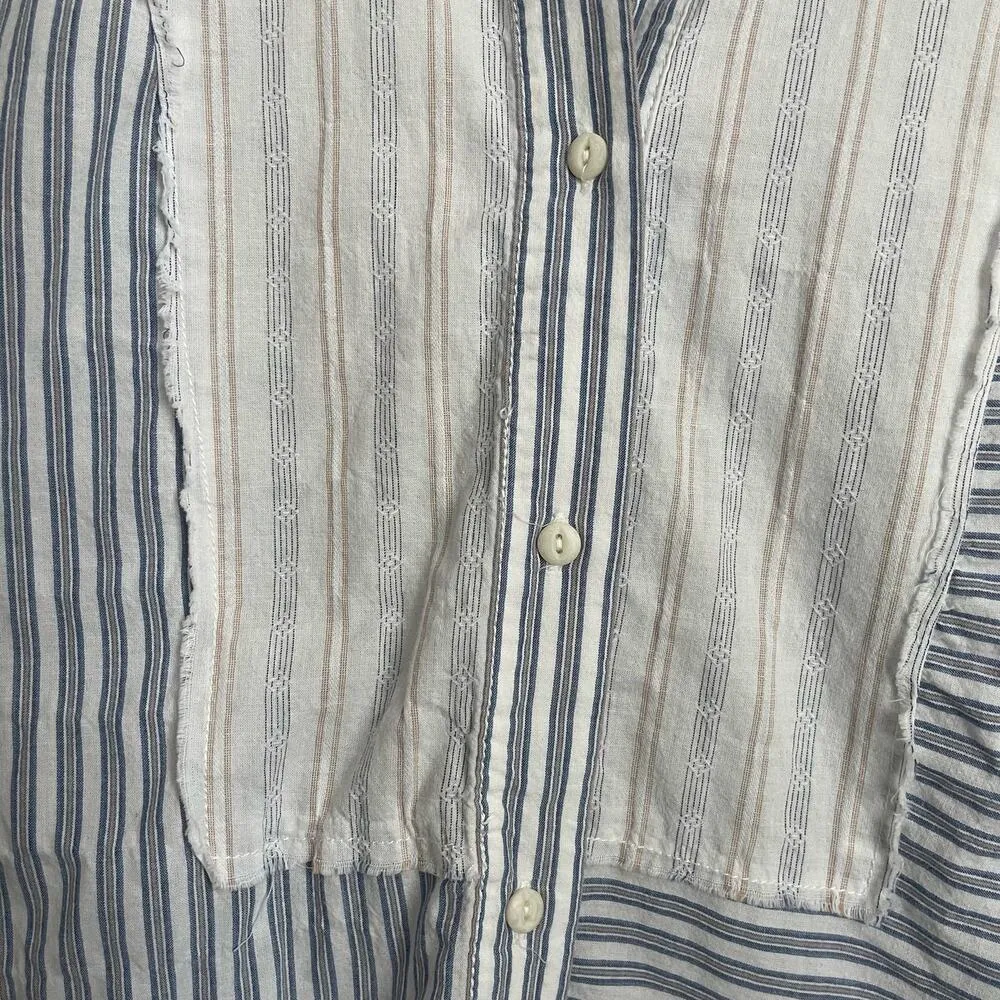 Current Elliott Blue Striped Rosie Button Down Shirt (Small) - Image 4