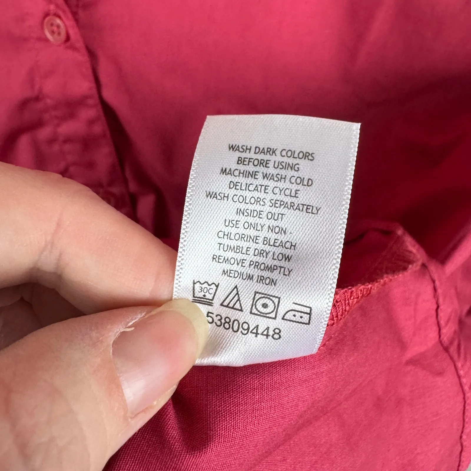 Roaman's Womens Button Down Shirt Sz 30W Long Sleeve Plus Size Cotton Blend Red - Image 7